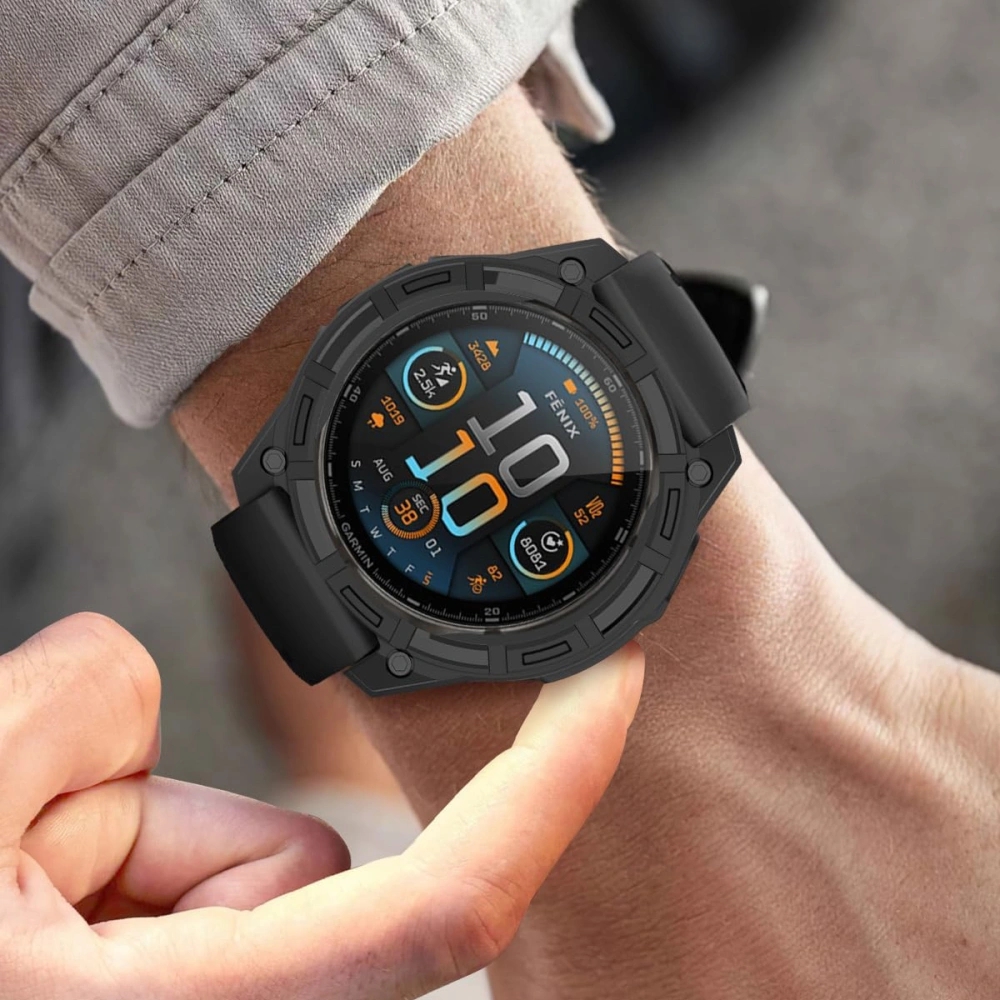 Etui Tech-Protect Defense Air do Garmin Fenix 7x / 7x Pro, czarne